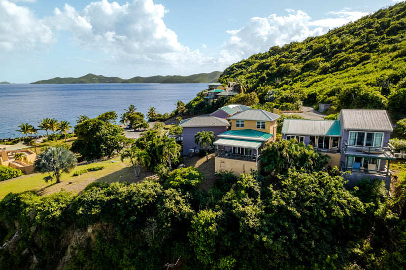 houses on a hill by the water